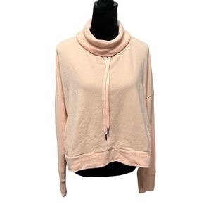 Sweaty Betty Harmonise Misty Rose Pink Luxe Fleece Sweatshirt Size L.